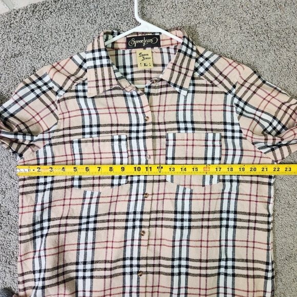 Spoon Jeans Womens Plaid Button Down Shirt Size L - Picture 10 of 11